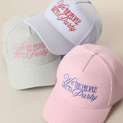 We The People Like To Party Embroidered Seersucker Hat
