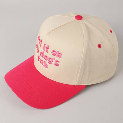 Put it on my dog's tab Two Tone Trucker Hat: MINT / ONE SIZE