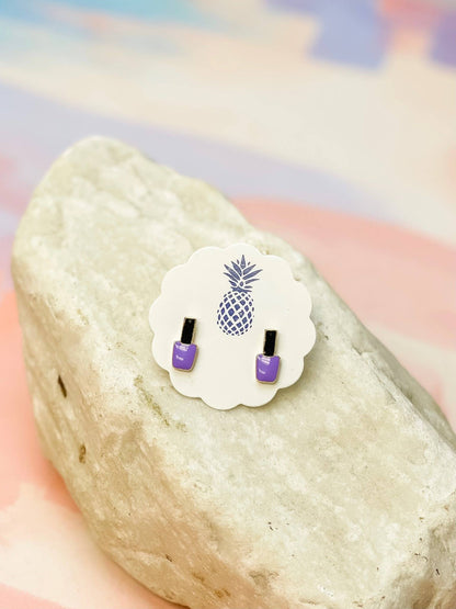 Nail Polish Bottle Enamel Stud Earrings