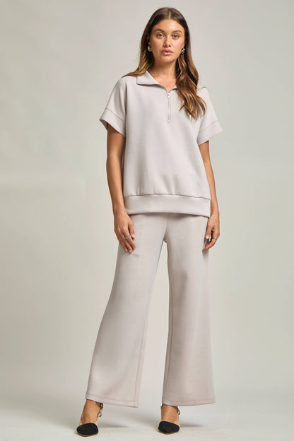 Short Sleeve Quarter Zip + Pants Modal Set TRVSET-CATALINA
