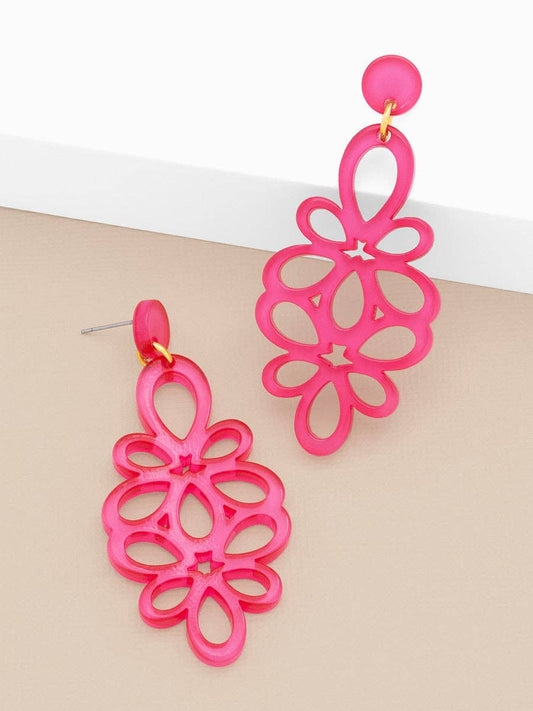 Resin Blooming Flower Drop Earring