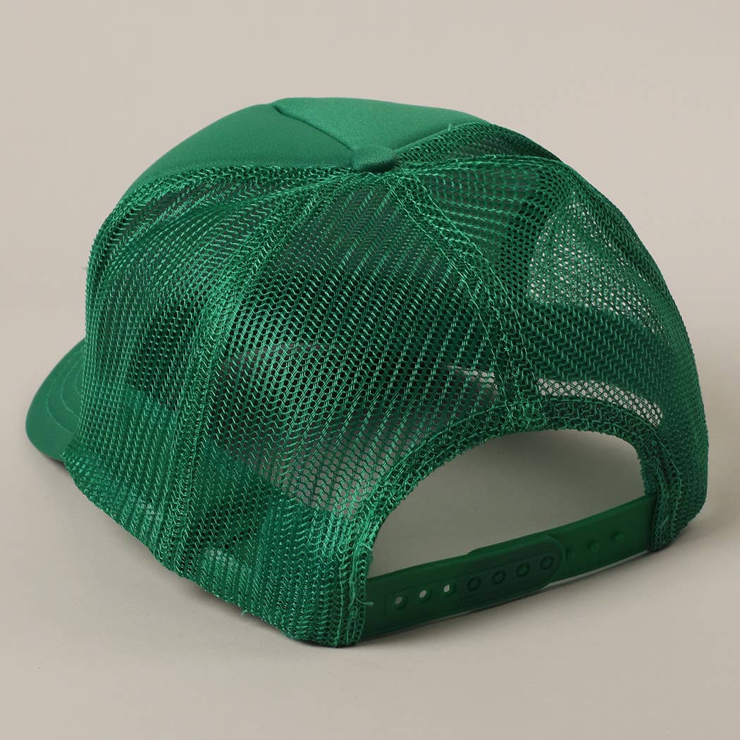 BEACH BUM Text Printed Mesh Back Trucker Hat