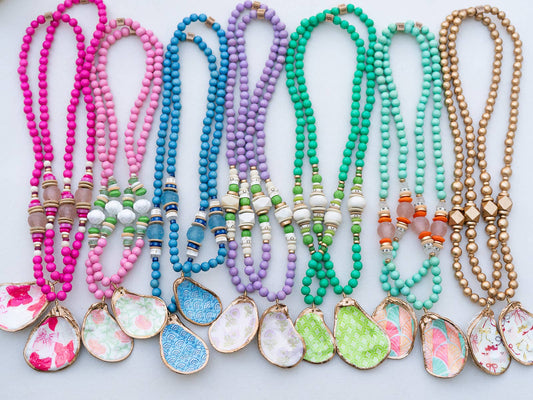 Colorful Trendy Handmade Real Oyster Shell Necklace