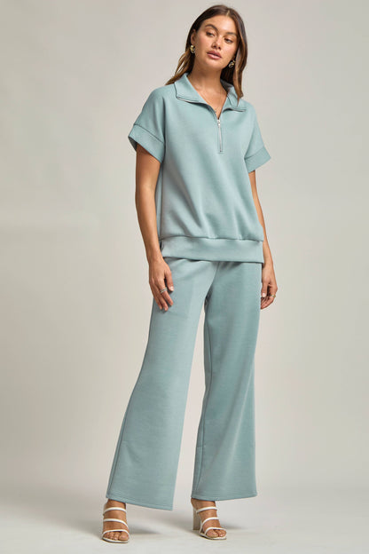 Short Sleeve Quarter Zip + Pants Modal Set TRVSET-CATALINA
