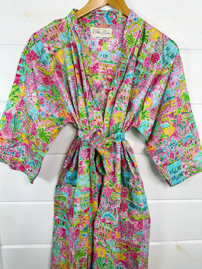 The Beachside Bloom Kimono Robe