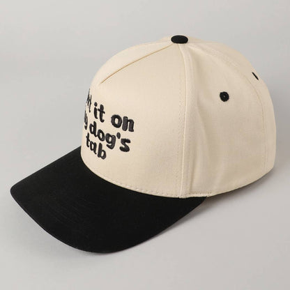 Put it on my dog's tab Two Tone Trucker Hat: MINT / ONE SIZE