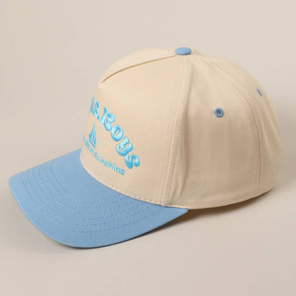Boats, Boys Text Embroidered Two-Tone Trucker Hat