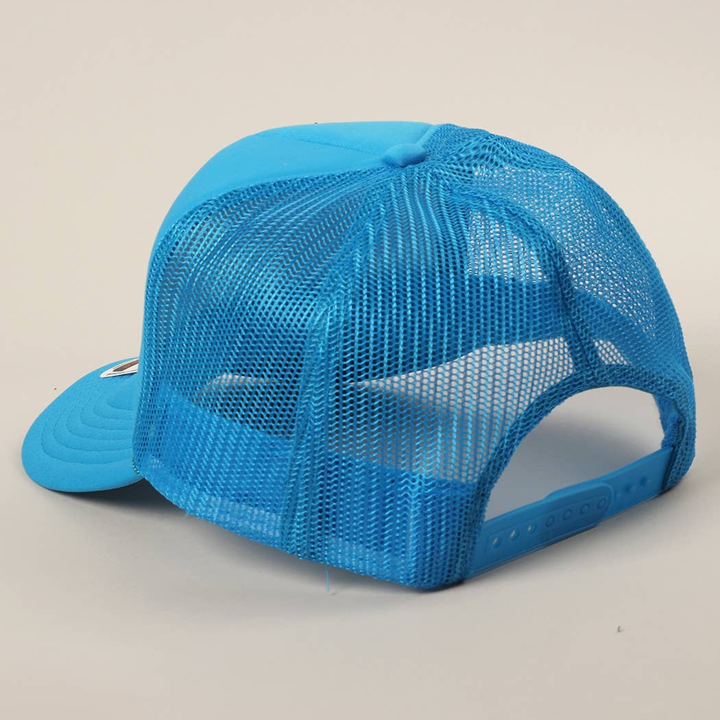BEACH BUM Text Printed Mesh Back Trucker Hat