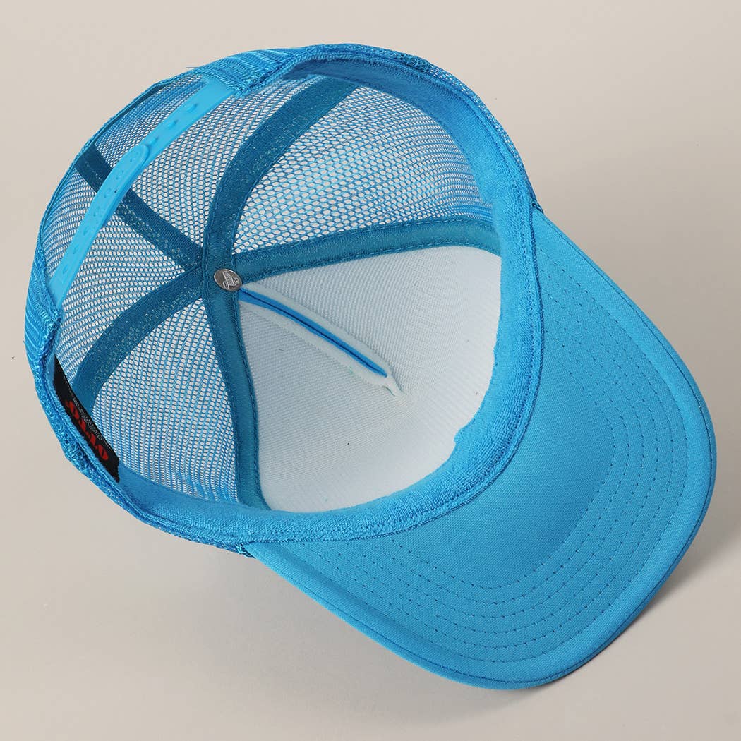 BEACH BUM Text Printed Mesh Back Trucker Hat
