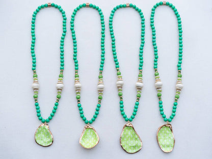 Colorful Trendy Handmade Real Oyster Shell Necklace
