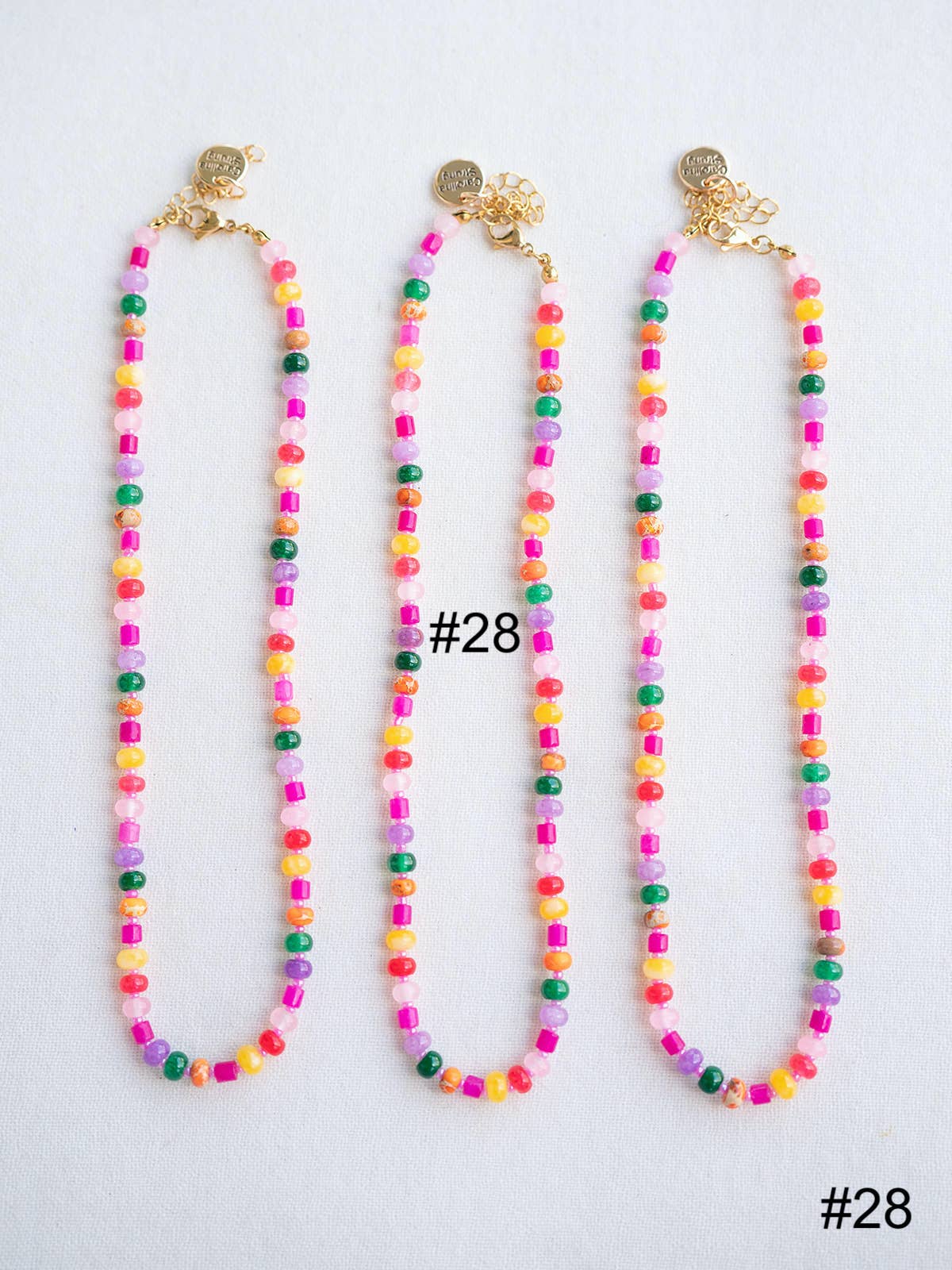 Colorful Beaded Gemstone Candy Necklace Trendy Jewelry