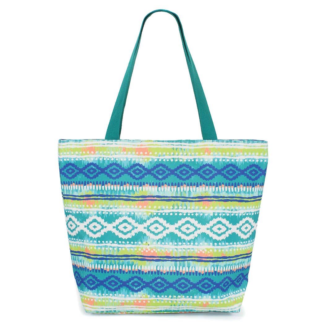Vibrant Ikat Print Tote Bag