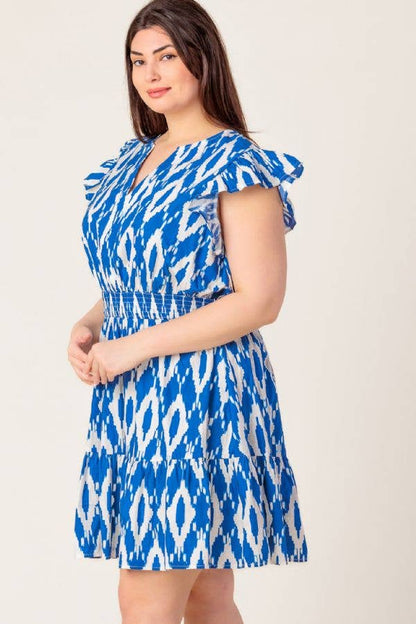 A printed woven mini dress