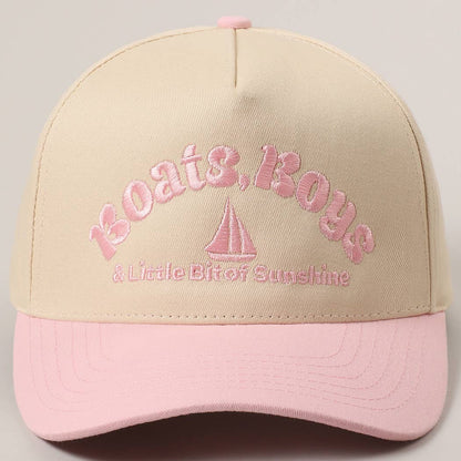 Boats, Boys Text Embroidered Two-Tone Trucker Hat