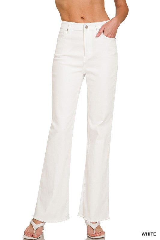 Zenana White Cutoff Pants
