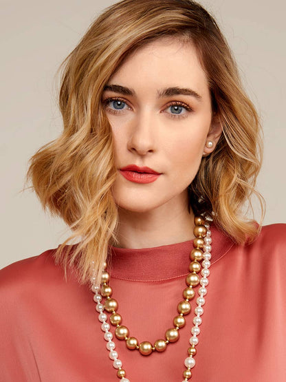 Matte Metal Beaded Collar Necklace