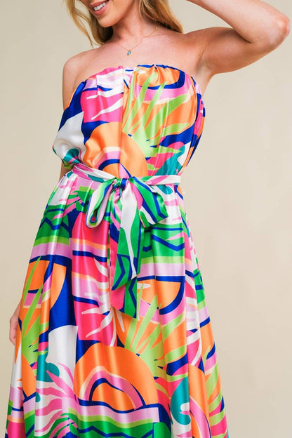 A printed woven midi dress - ID21238