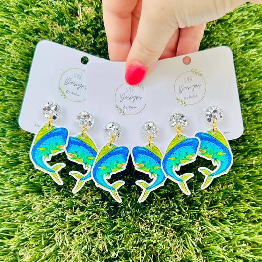 Mahi Mahi Statement Earrings