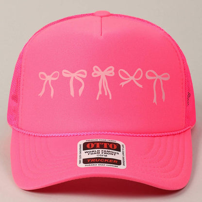 Variety Ribbon Bow Design Foam Trucker Hat