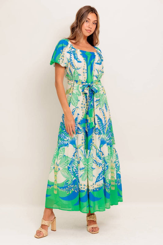 A printed woven maxi dress - ID22479