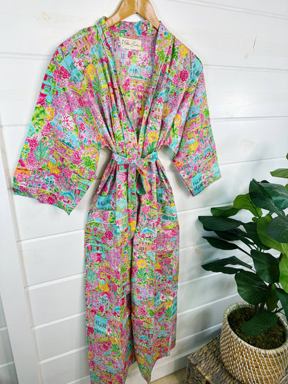 The Beachside Bloom Kimono Robe