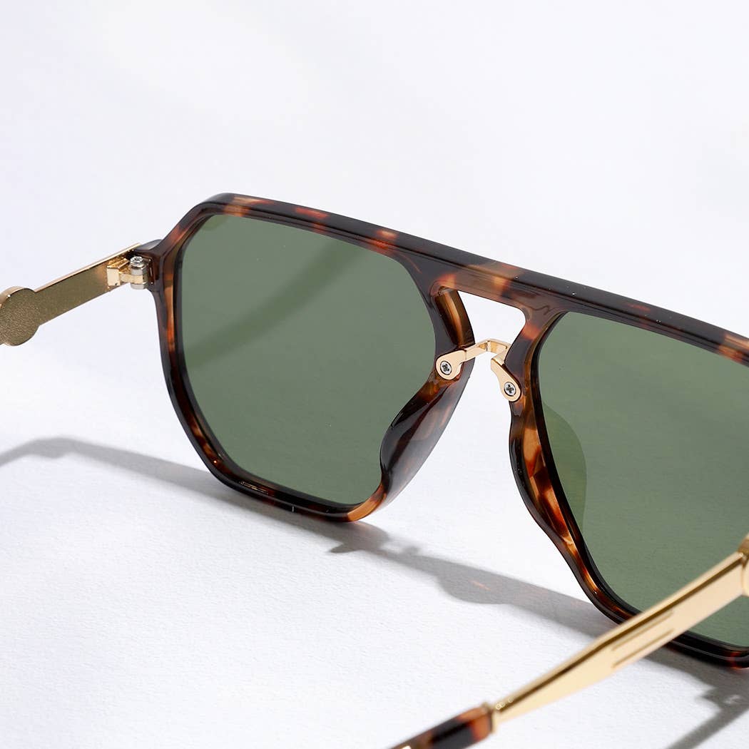 Geometric Shape Thin Frame Designed Sunglasses