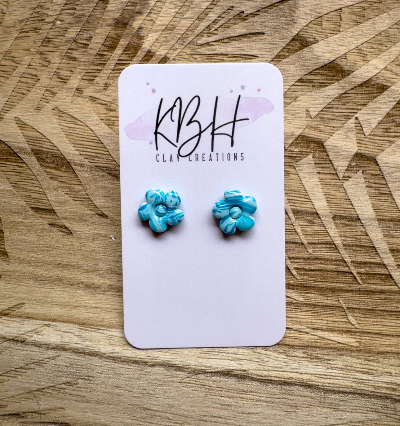 Under The Sea Flower Stud Handmade Clay Earrings 