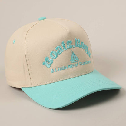 Boats, Boys Text Embroidered Two-Tone Trucker Hat