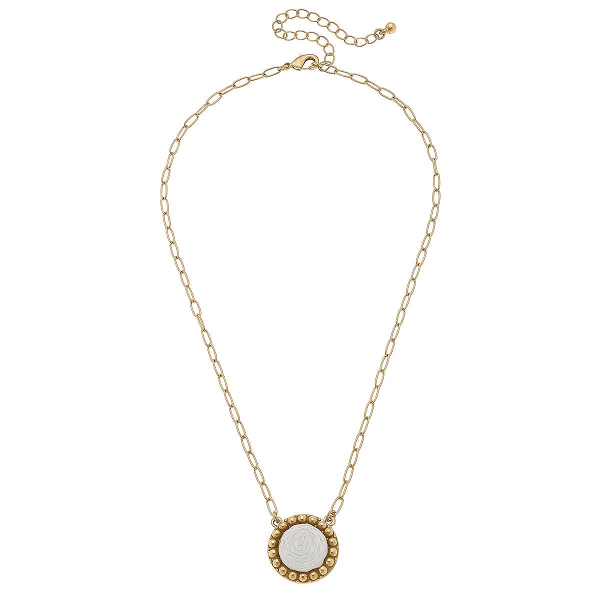 Aruba Raffia Disc Necklace