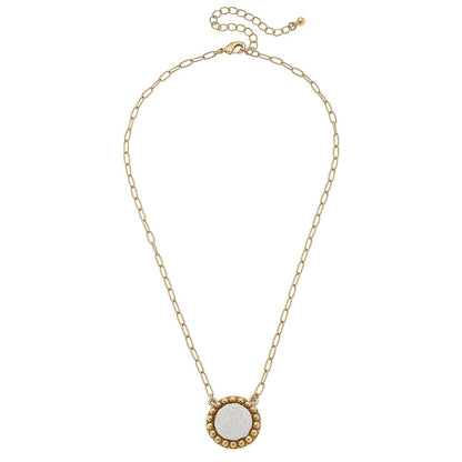 Aruba Raffia Disc Necklace