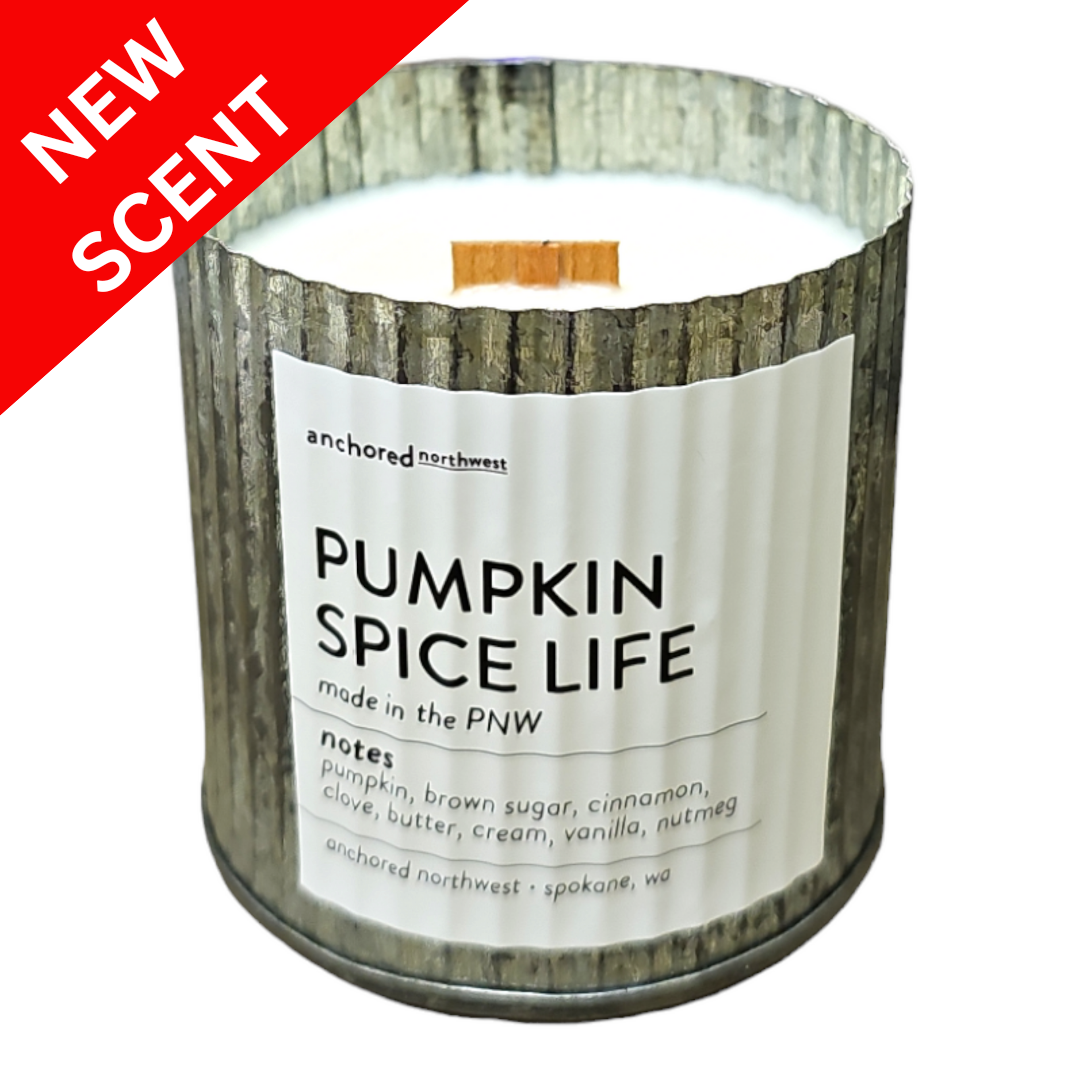 Pumpkin Spice Life Rustic Vintage Farmhouse Wood Wick Candle