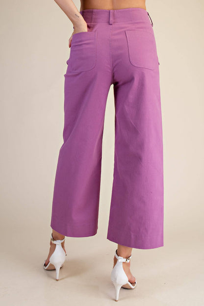 Colette Wide-Leg Scallop Pocket Pants