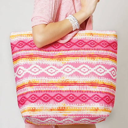 Vibrant Ikat Print Tote Bag