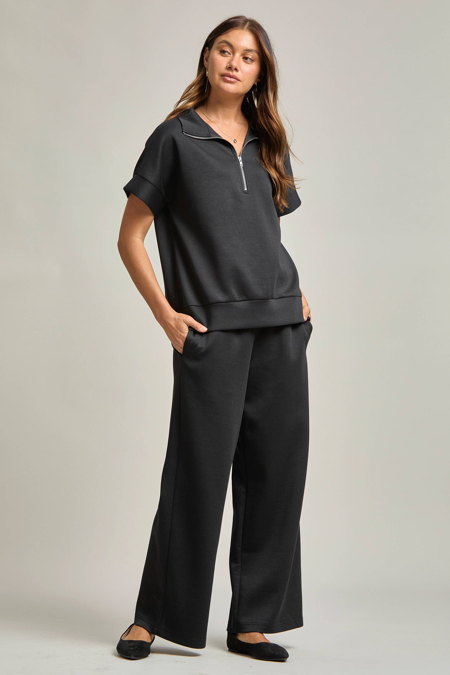 Short Sleeve Quarter Zip + Pants Modal Set TRVSET-CATALINA