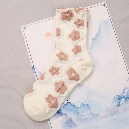 Rufia - Orange Embossed Women's Socks