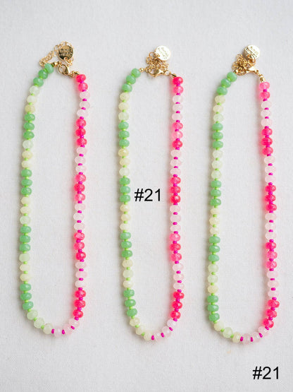 Colorful Beaded Gemstone Candy Necklace Trendy Jewelry