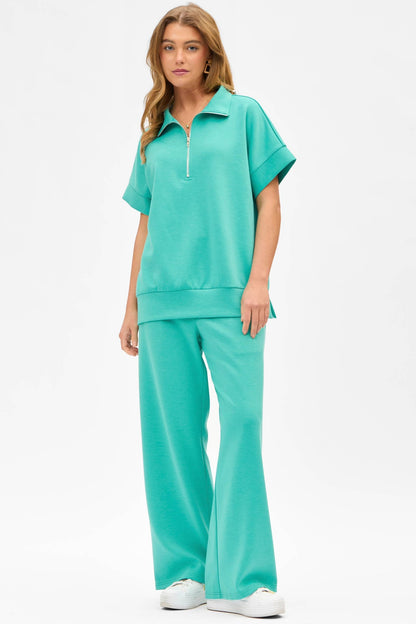 Short Sleeve Quarter Zip + Pants Modal Set TRVSET-CATALINA