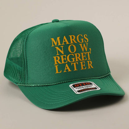 Margs Now, Regret Later Text Printed Mesh Back Cap