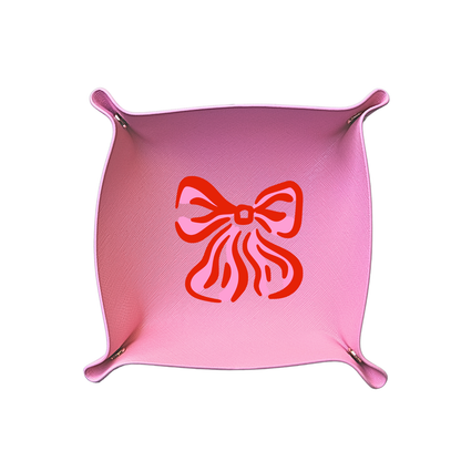 Trinket Tray | Pink & Red Bow (Pink)