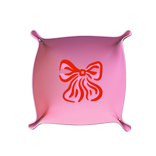 Trinket Tray | Pink & Red Bow (Pink)