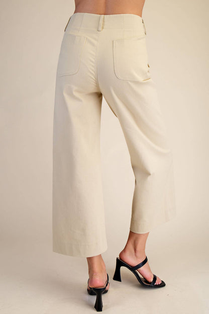 Colette Wide-Leg Scallop Pocket Pants