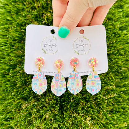 Lilly Pulitzer Inspired Earrings