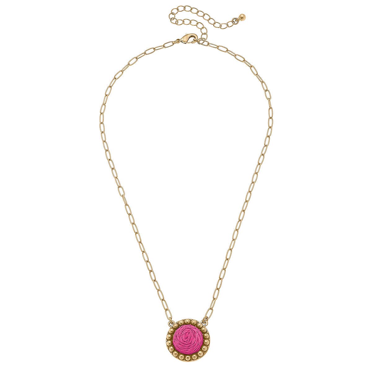 Aruba Raffia Disc Necklace