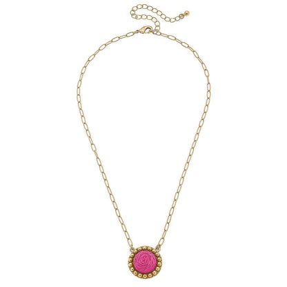 Aruba Raffia Disc Necklace