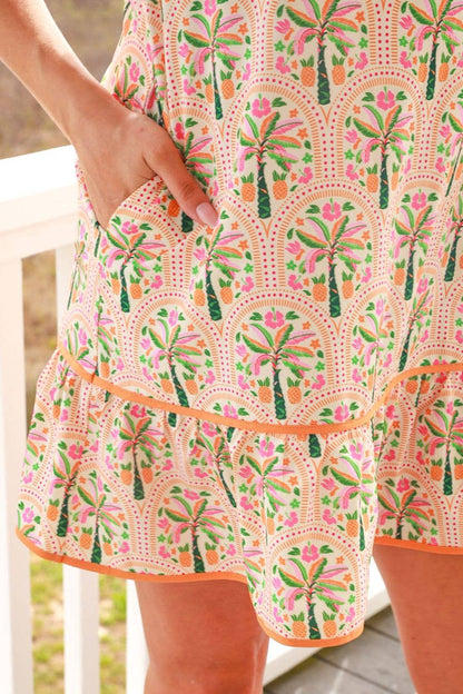 Eliza Ruffle Dress- Pineapple Isle