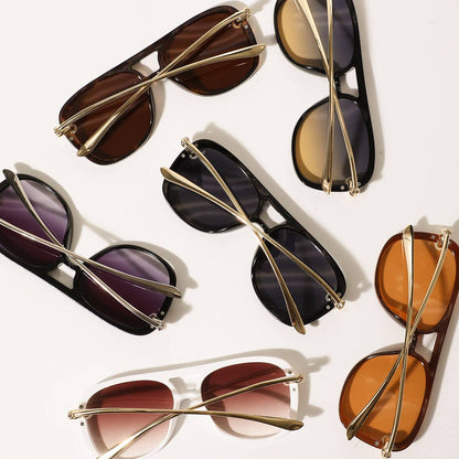 Women's Retro Chain Temple Aviator Sunglasses