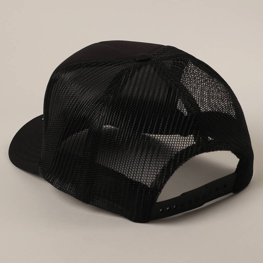 BEACH BUM Text Printed Mesh Back Trucker Hat