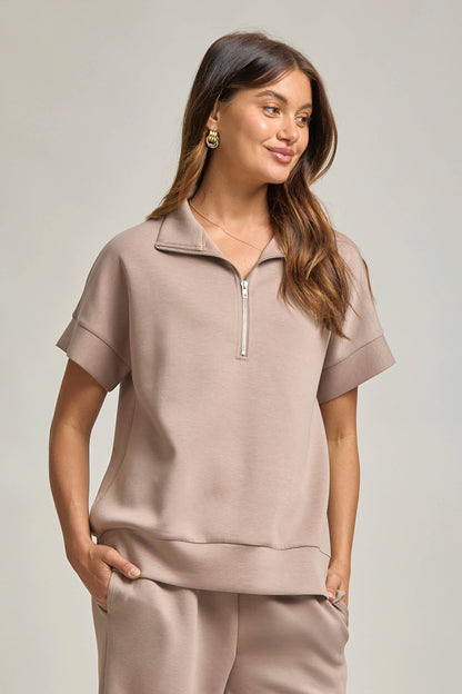 Short Sleeve Quarter Zip + Pants Modal Set TRVSET-CATALINA