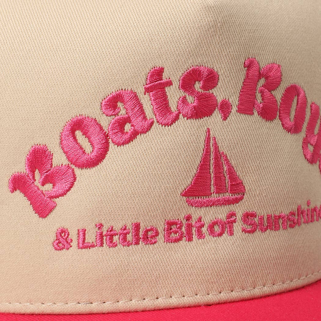 Boats, Boys Text Embroidered Two-Tone Trucker Hat