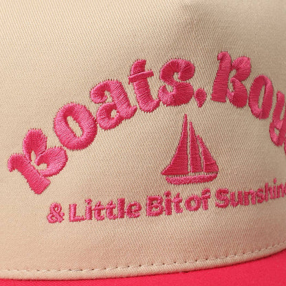Boats, Boys Text Embroidered Two-Tone Trucker Hat